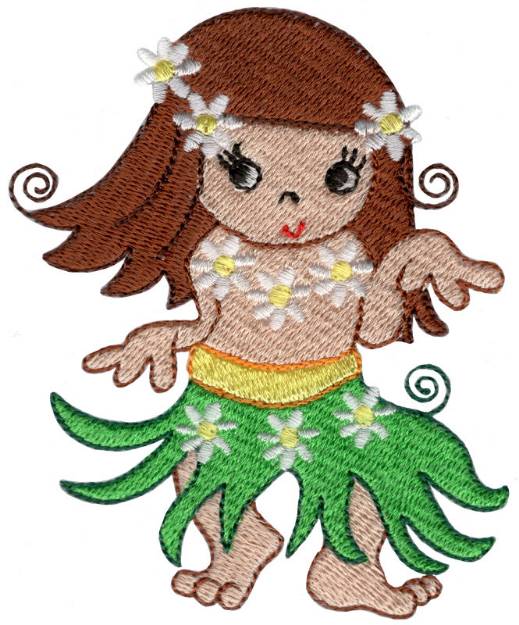 Picture of Dancing Hula Girl Machine Embroidery Design