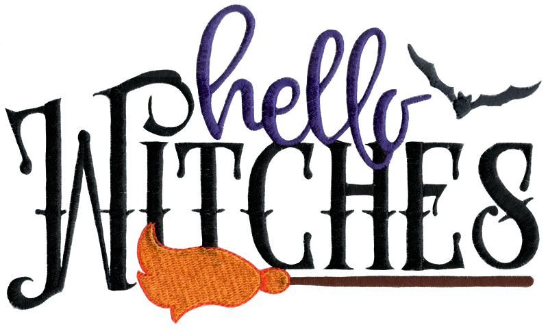 Hello Witches Machine Embroidery Design