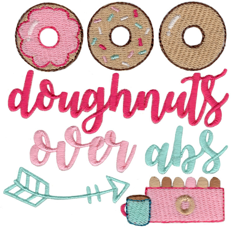 Doughnuts Over Abs Machine Embroidery Design