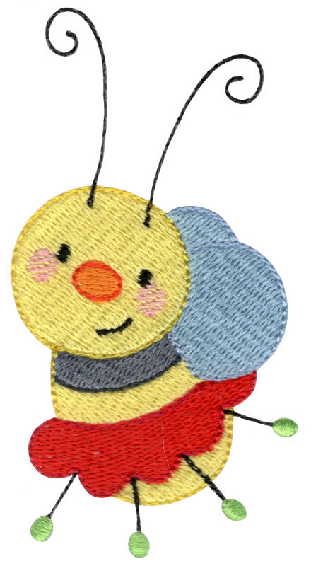 Dancing Bee Machine Embroidery Design