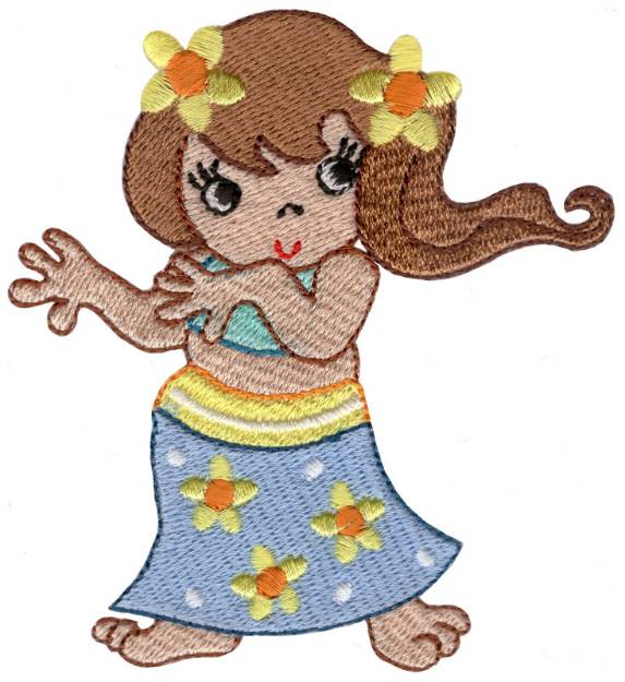 Picture of Dancing Hula Girls Machine Embroidery Design