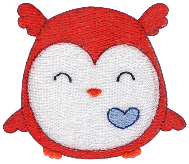 Owl with Heart Machine Embroidery Design