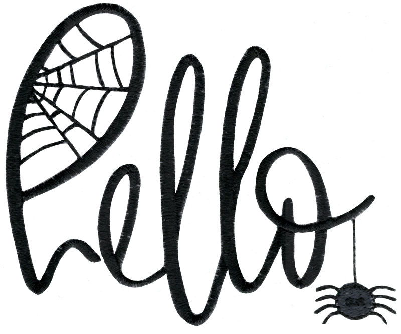 Hello Spider Web Machine Embroidery Design