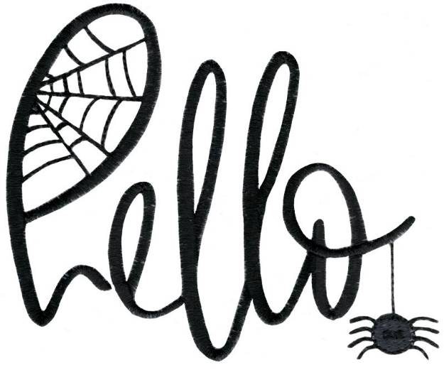Picture of Hello Spider Web Machine Embroidery Design