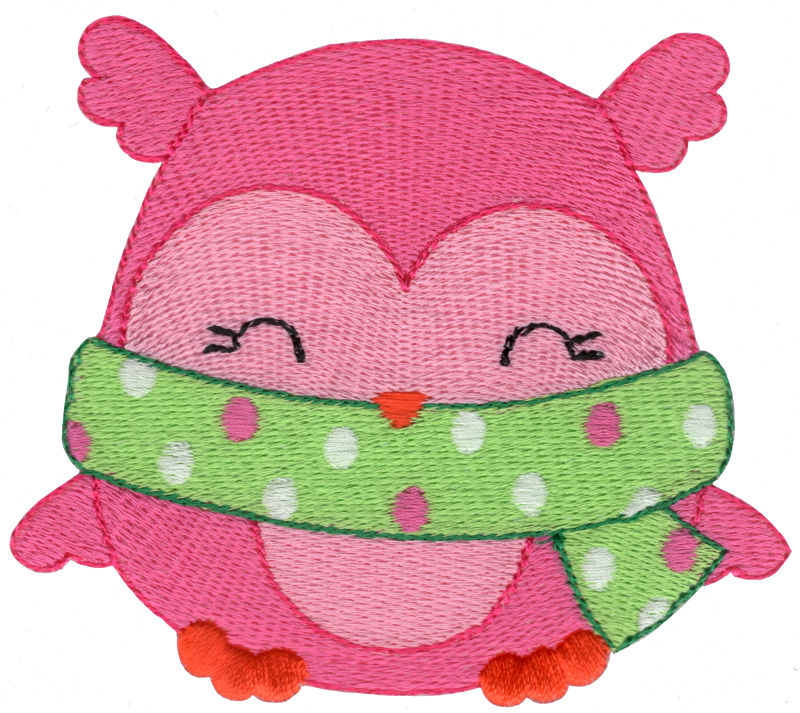 Owl in Scarf Machine Embroidery Design