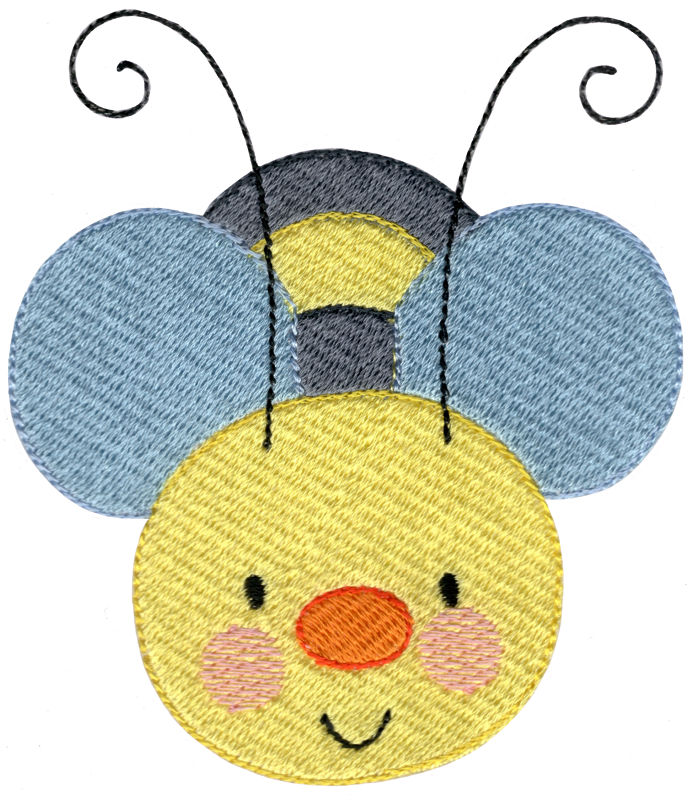 Busy Bee Face Machine Embroidery Design