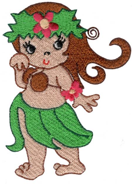 Picture of Hula Girl Dancing Machine Embroidery Design