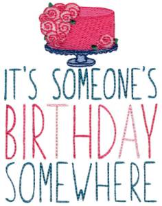 Picture of It's Someone's Birthday Somewhere Machine Embroidery Design