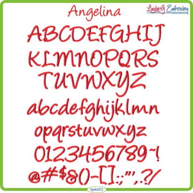 Picture of Angelina Embroidery Font