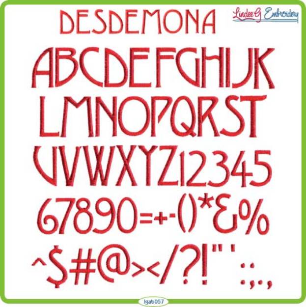 Picture of Desdemona Embroidery Font