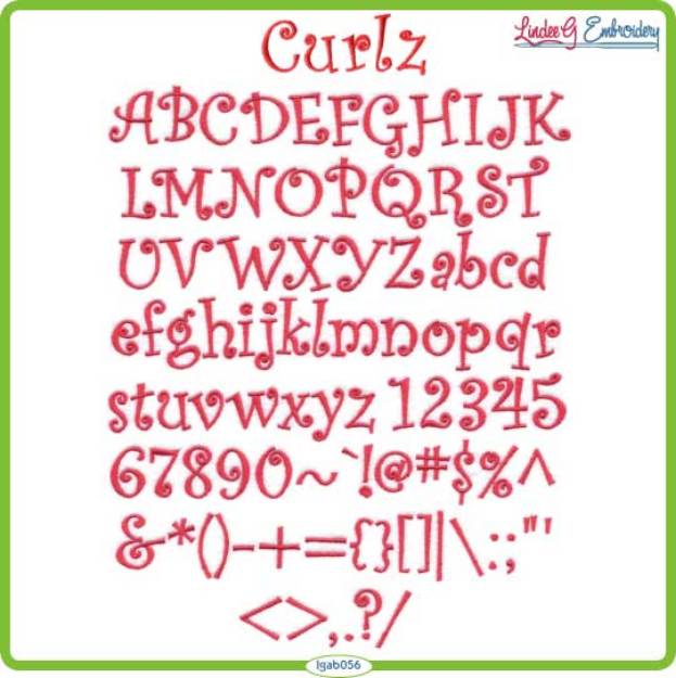 Picture of Curlz Embroidery Font
