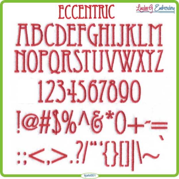 Picture of Eccentric Std. Embroidery Font