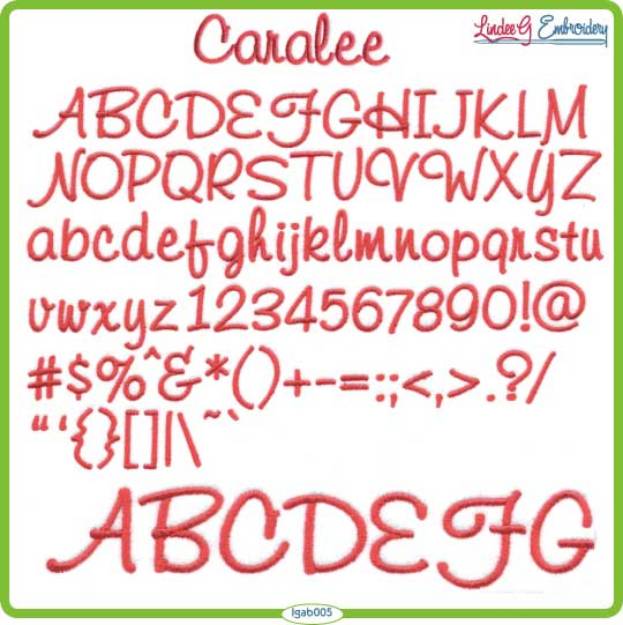 Picture of Caralee Embroidery Font