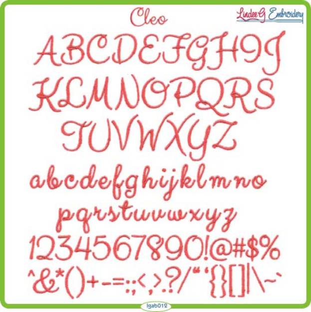 Picture of Cleo Embroidery Font