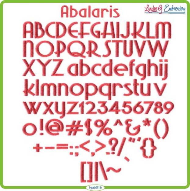 Picture of Abalaris Embroidery Font