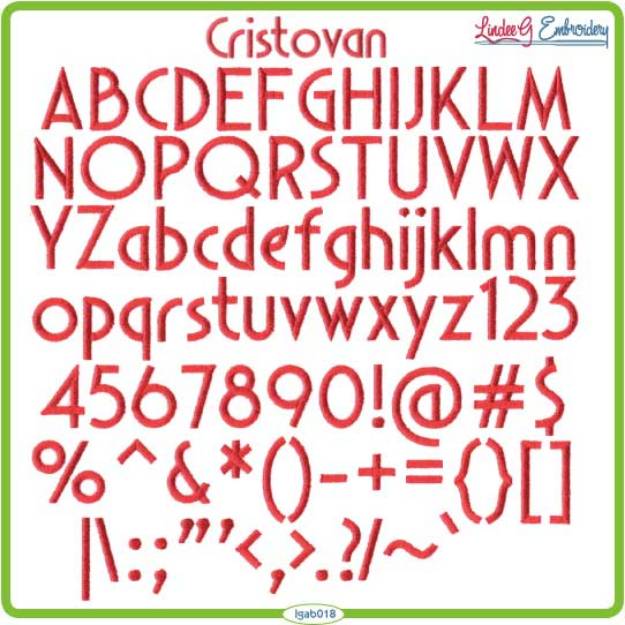Picture of Cristovan Embroidery Font