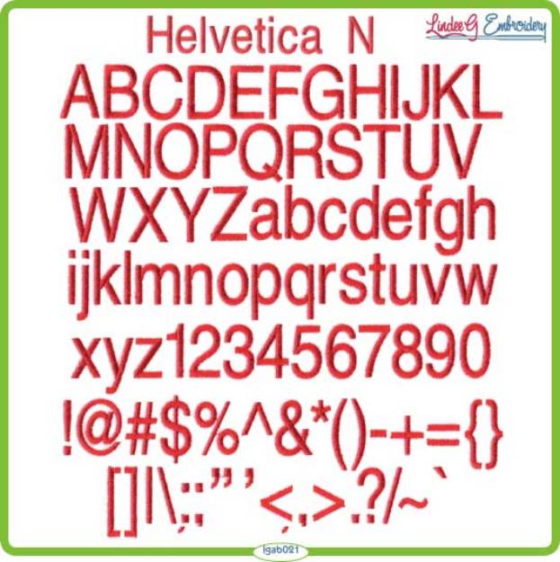 Picture of Helvetica Narrow Embroidery Font