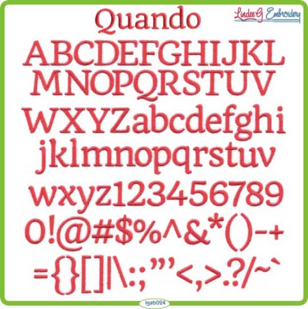 Picture of Quando Embroidery Font