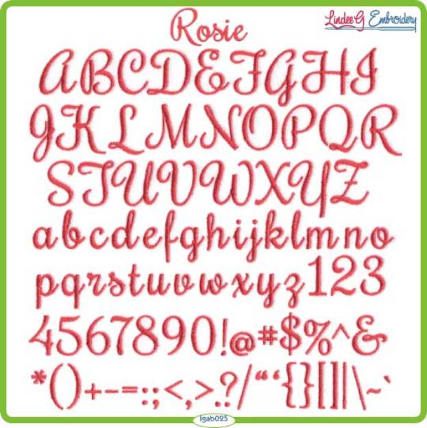 Picture of Rosie Embroidery Font