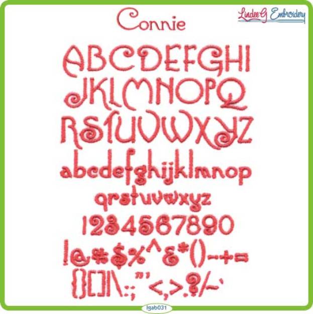 Picture of Connie Embroidery Font