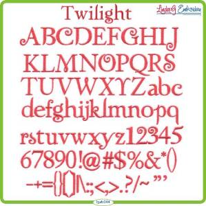 Picture of Twilight Embroidery Font