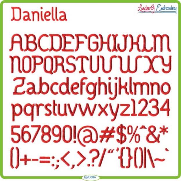 Picture of Daniella Embroidery Font