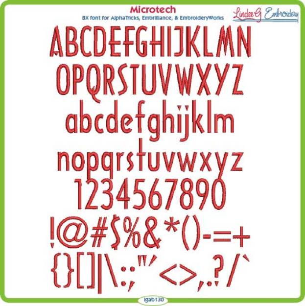 Picture of Microtech Embroidery Font