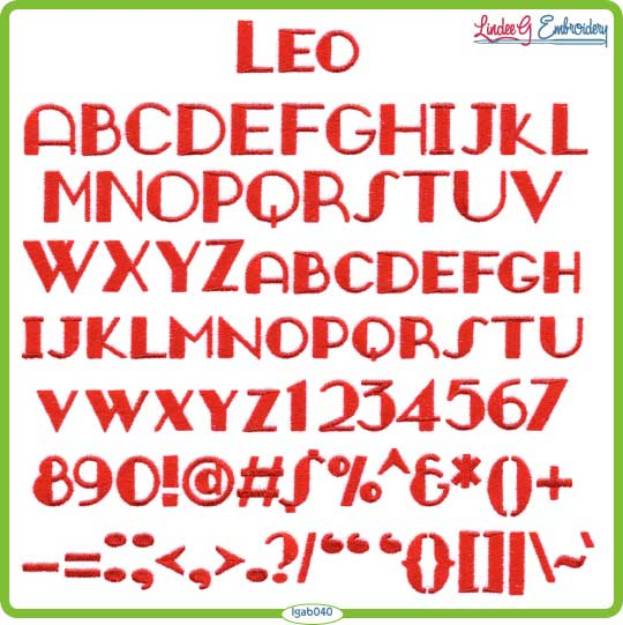 Picture of Leo Embroidery Font Pack