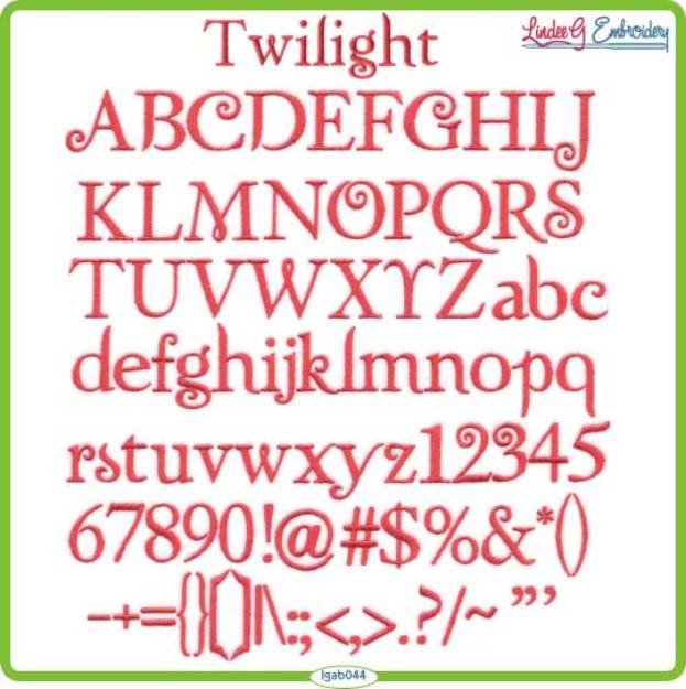 Picture of Twilight Embroidery Font Pack