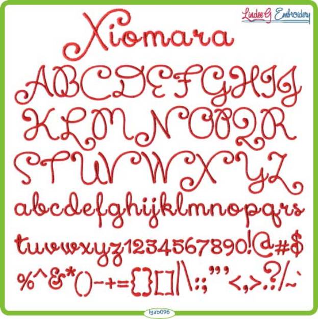 Picture of Xiomara Embroidery Font Pack