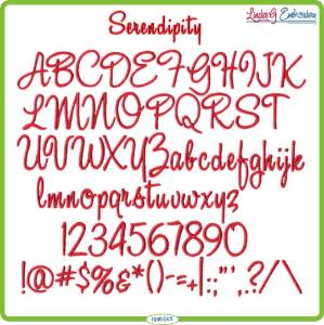 Picture of Serendipity Embroidery Font
