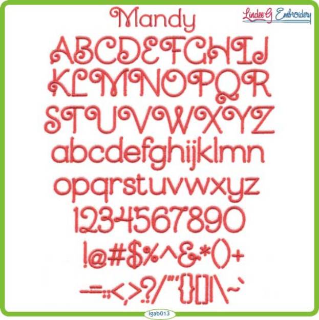 Picture of Mandy Embroidery Font