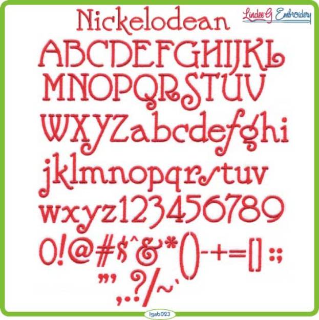 Picture of Nickelodean Embroidery Font