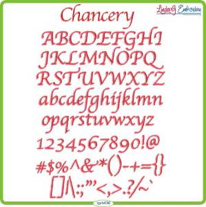Picture of Chancery Script Embroidery Font