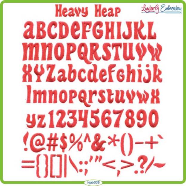 Picture of Heavy Heap Embroidery Font