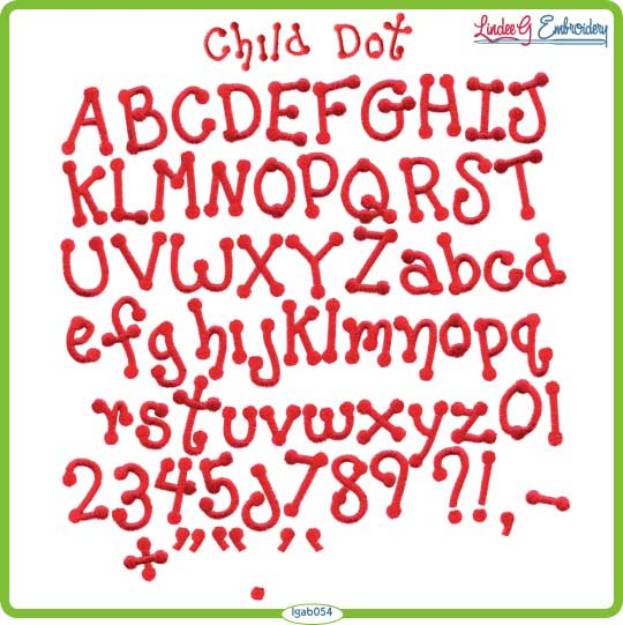 Picture of Child Dot Embroidery Font