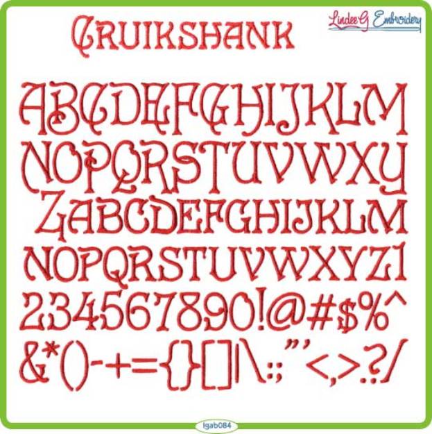 Picture of Cruikshank Embroidery Font