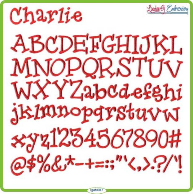 Picture of Charlie Embroidery Font