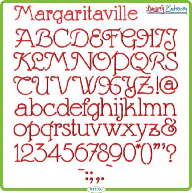 Picture of Margaritaville Embroidery Font