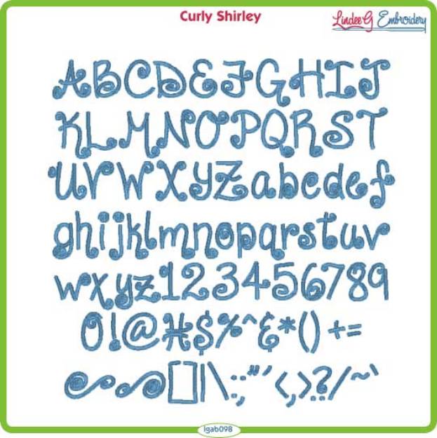 Picture of Curly Shirley Embroidery Font