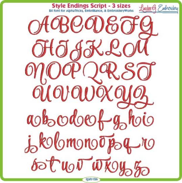 Picture of Style Endings Embroidery Font
