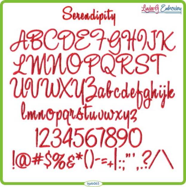 Picture of Serendipity Embroidery Font Pack