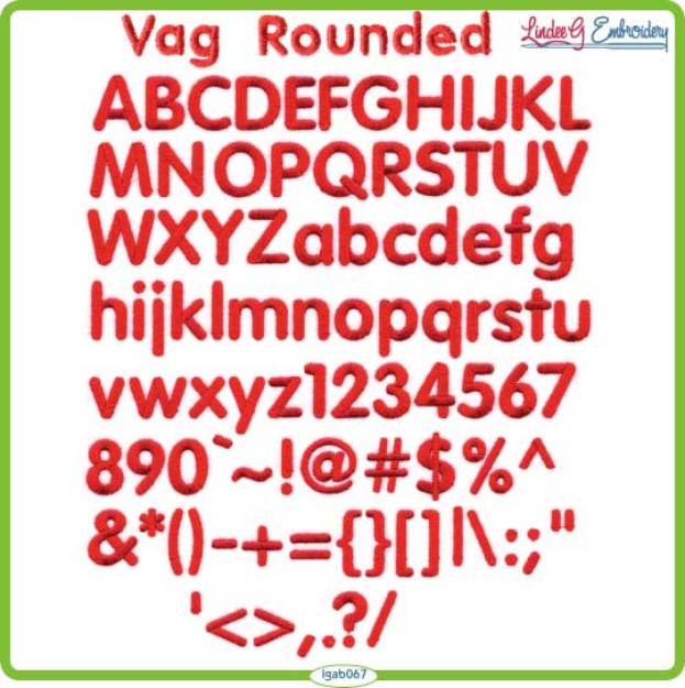 Picture of Vag Rounded Bold Embroidery Font Pack
