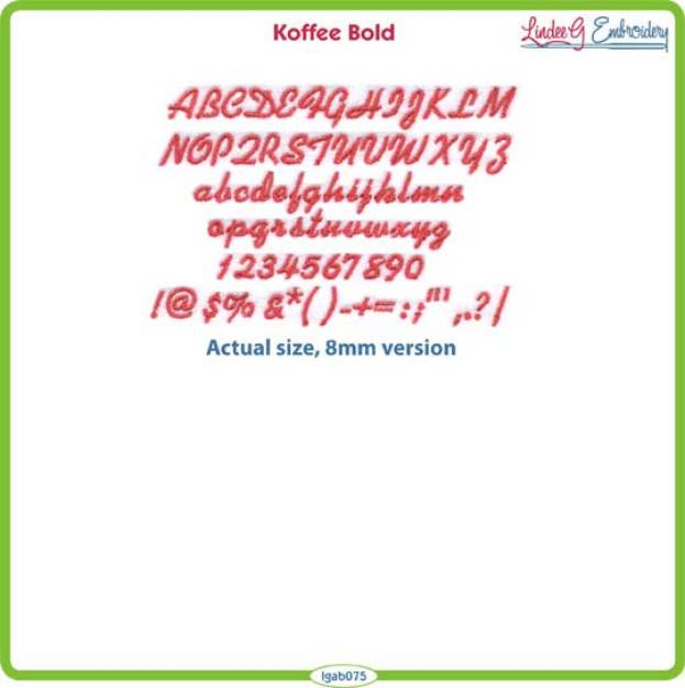 Picture of Koffee Bold Embroidery Font Pack