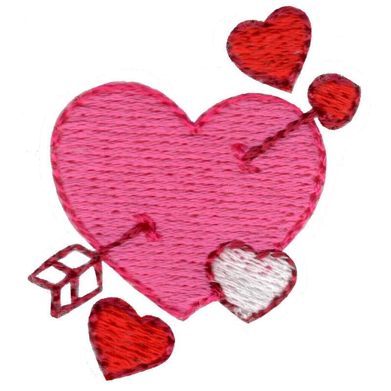 Heart Arrow Shooter Machine Embroidery Design