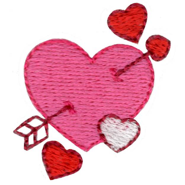 Picture of Heart Arrow Shooter Machine Embroidery Design
