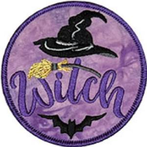 Picture of Witch hat, broom, bat Machine Embroidery Design