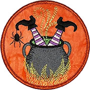 Witch in Cauldron Machine Embroidery Design