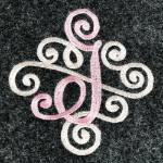 Forest Hills Scroll Large Letter Pink and White