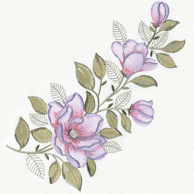 Picture of Purple peonies 1 Embroidery Project Pack